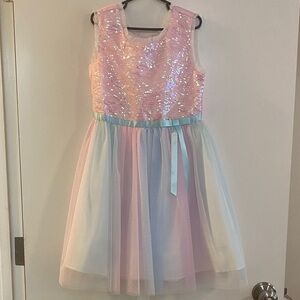 Jona Michelle Pink and Multicolor Sequin Dress Size 7